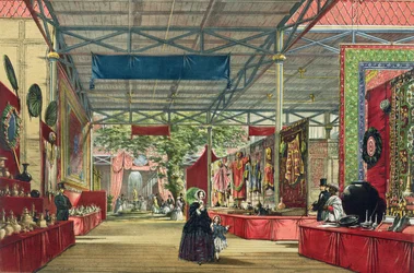 Vista de la sección de India de la Gran Exposición de 1851, de Dickinsons Comprehensive Pictures
