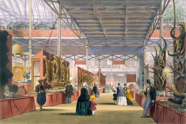 Vista de la sección de India de la Gran Exposición de 1851, de Dickinsons Comprehensive Pictures