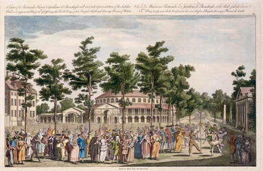 Vista del Baile del Jubileo, Jardines de Ranelagh, en celebración del cumpleaños de George, Príncipe de Gales, 24 de mayo de 1759