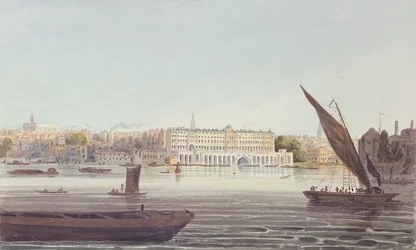 Vista del Frente del Río de New Somerset House, desde Bankside, 1796