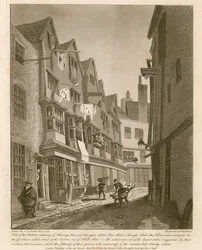 Vista del extremo sur de Thieving Lane (llamada Bow Street en los últimos años)