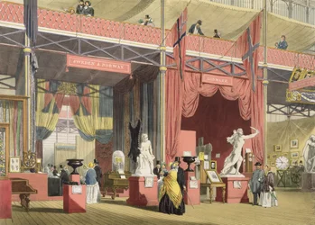 Vista de las secciones de Suecia, Noruega y Dinamarca de la Gran Exposición de 1851, de Dickinsons Comprehensive Pictures
