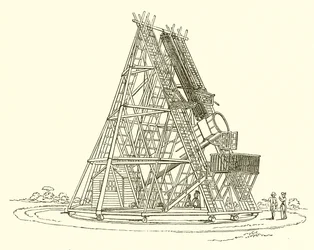Vista del gran telescopio erigido en Slough