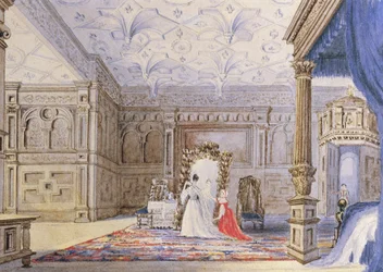 Vista de la cámara incrustada, Castillo de Sizergh, Cumbria, c.1840