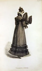 Vestido para caminar, lámina de moda de Ackermann