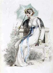Vestido para caminar, lámina de moda de Ackermann