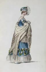 Vestido de paseo, lámina de moda de Ackermanns Repository of Arts