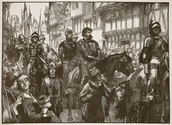 Wallace camino al Salón de Westminster, ilustración de Cassells Illustrated History of England