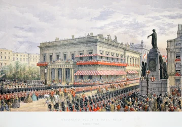 Waterloo Place y Pall Mall, de A Memorial of the Marriage of Edward VII and Alexandra of Denmark, pub. 1864