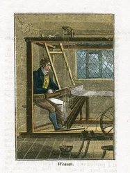 Tejedor en su telar, de "The Book of English Trades" Londres