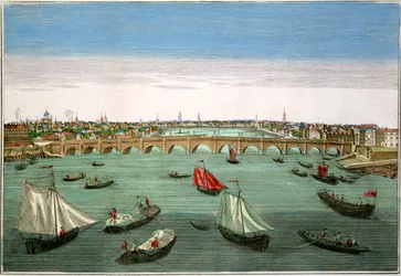 Puente de Westminster, Londres, principios a mediados del siglo XVIII