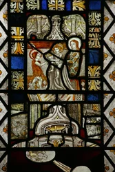 Ventana Sa que representa una escena de la infancia de San Juan Bautista
