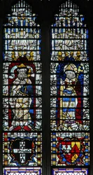 Ventana c18 que representa a un rey y un arzobispo