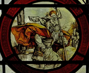 Ventana que representa a San Cristóbal