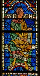 Ventana que representa una figura genealógica: Semel