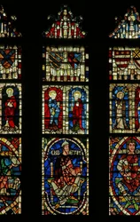 Ventana que representa figuras genealógicas incluyendo a Obed