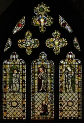 Ventana n2 que representa a Santo Tomás, Cristo, San Juan y el donante