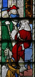 Ventana n5 que representa a Salomón y la Reina de Saba
