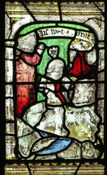 Ventana n6 que representa a San Jorge matando al dragón