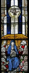 Ventana s5 que representa Pentecostés