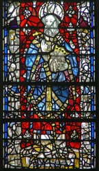 Ventana w15 que representa una escena de la vida de San Cuthbert