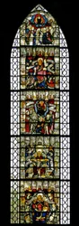 Ventana w24 que representa el Te Deum - Te alabamos, oh Dios