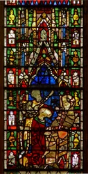 Ventana w26 que representa la muerte de San Nicolás