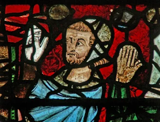 Ventana w39 que representa las figuras de los donantes