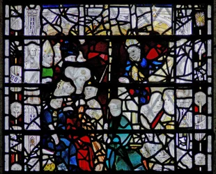 Ventana w6 que representa una escena de la vida de San Paulino