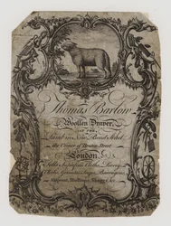 Draperos de lana, Thomas Barton, tarjeta comercial