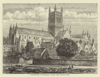 Catedral de Worcester, desde el suroeste