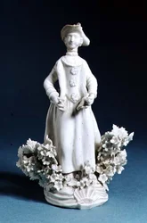 Figura de Worcester de un compañero de cazador, sin pintar, finales del siglo XVIII