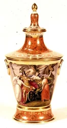 Jarrón de Worcester pintado por Thomas Baxter, c.1820