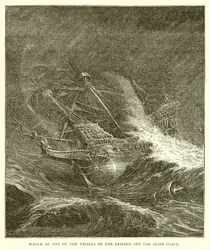 Naufragio de uno de los barcos de la Armada en la costa irlandesa