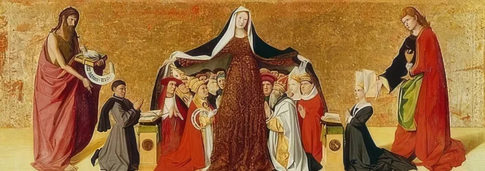 Virgen del manto protector. 1452