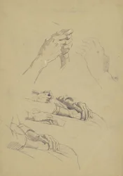 Seis estudios de manos, c.1870-90