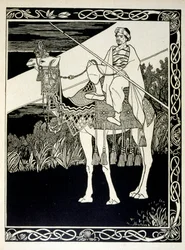 Enak antes de Gomorra, del libro Judah ilustrado por Ephraim Moses Lilien (1874-1925). Lilien es considerado el padre de la iconografía sionista, creado en el estilo Jugendstil (art nouveau alemán). Ilustró 