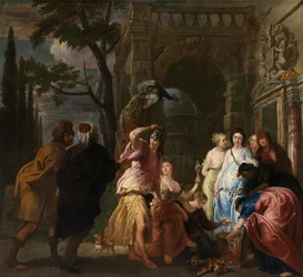 Aquiles y las hijas de Arquímedes (óleo sobre lienzo)