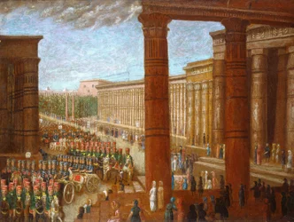 El ejército del faraón marchando