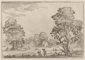 Paisaje con caballos desbocados