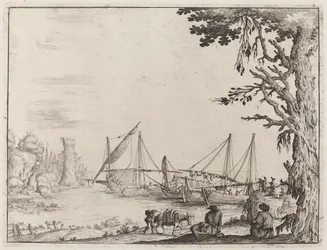 Puerto con Barcos Anclados