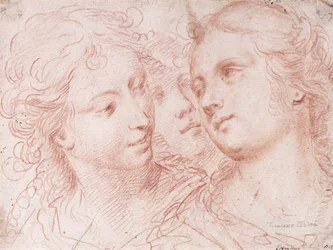 Tres estudios de cabezas femeninas