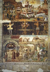 El mes de septiembre: El triunfo de Vulcano y el signo de Libra, de la Sala de los Meses, 1467-70