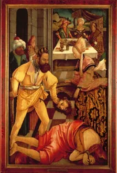 La decapitación de San Juan Bautista (óleo sobre tabla)