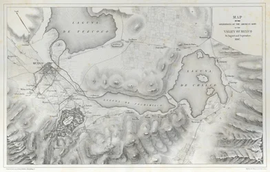 Mapa de las operaciones del ejército estadounidense en el Valle de México en agosto y septiembre de 1847 durante la Guerra Mexicano-Estadounidense