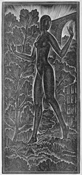 Un jardín cerrado es mi hermana" (Hortus Conclusus) ilustración de "El Cantar de los Cantares" (Canticum Canticoram Salomonis) 1929 (xilografía)