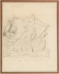 Cristo y la milagrosa riada de peces, diciembre de 1933 (lápiz sobre papel)