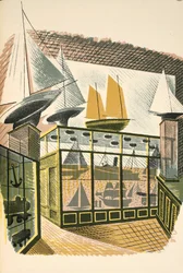 Modelos de Barcos y Trenes, ilustración de 