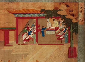 Un grupo de escribas copia el Tao te king y lo presenta al Emperador