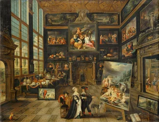 Interior de una galería de cuadros ...